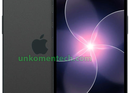 Apple iPhone 17e black smartphone showing front screen and rear camera design.