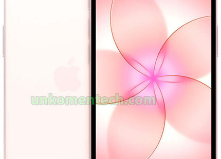 Apple iPhone 17e pink smartphone showing front screen and rear camera design.