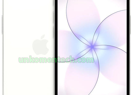 Apple iPhone 17e white smartphone showing front screen and rear camera design.